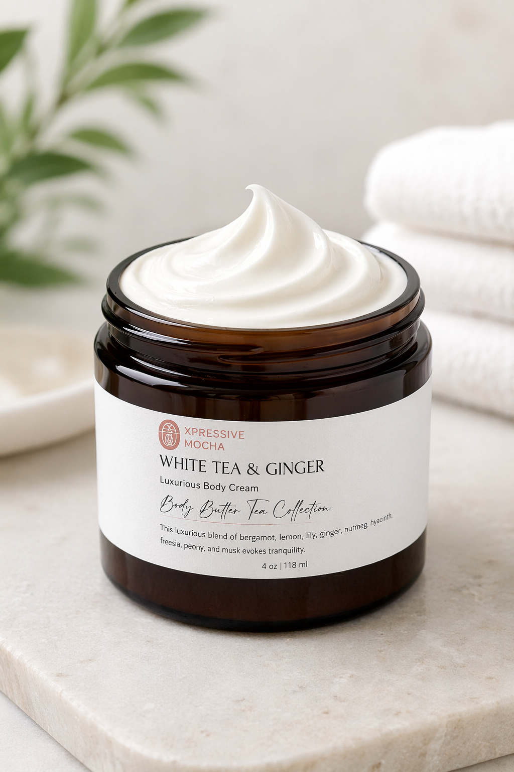 Manteca corporal de té blanco y jengibre