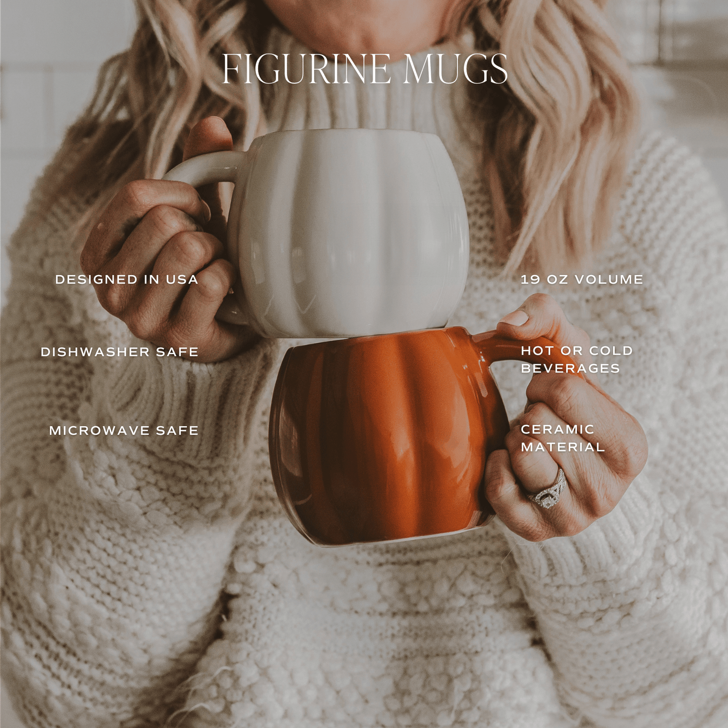 Cream Pumpkin 19oz. Figurine Coffee Mug