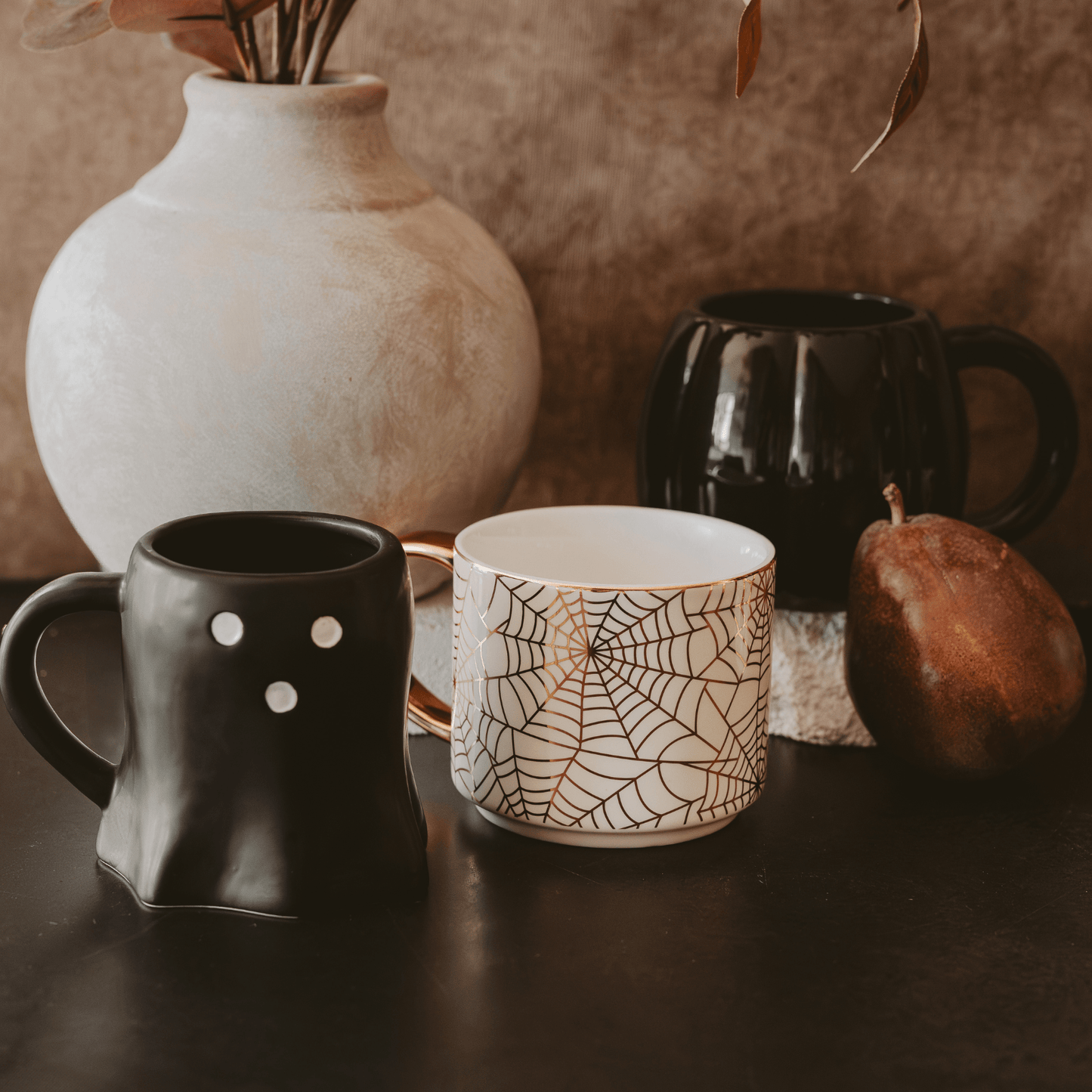 Black Pumpkin 19oz. Figurine Coffee Mug
