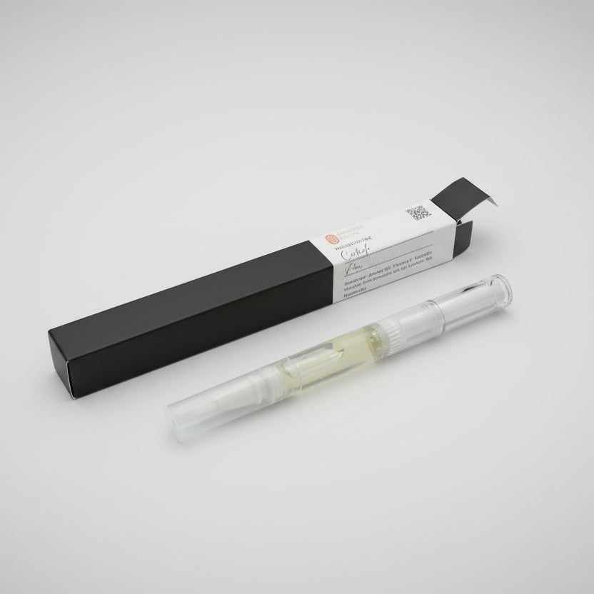 Black electronic device with a transparent component on a dark surface