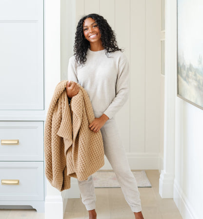 WAFFLE KNIT XL THROW BLANKETS